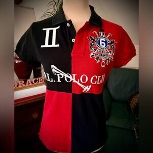 Ralph Lauren Women’s Black and Red Polo Shirt